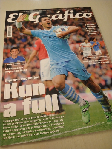 El Kun Agüero Pack X 2 En La Tapa De Revistas El Gráfico (Usado)