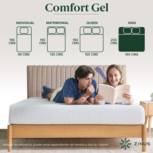 Zinus | Colchón King Memory Foam 12 Cm Sueño Fresco