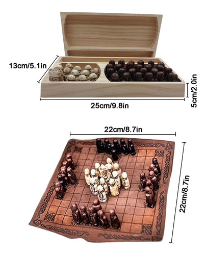 Juego De Ajedrez Vikingo Piezas De Ajedrez De Resina Con Caj