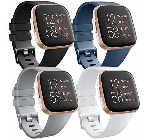 Mallas Para Fitbit Versa 2/versa Lite/se Neg/az/gris/bco (s)