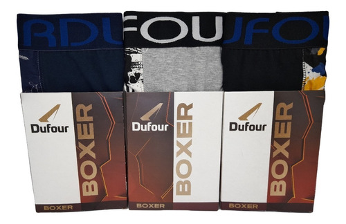 Pack Boxer Dufour X 3 Unidades Art. 11874 Algodon Y Lycra