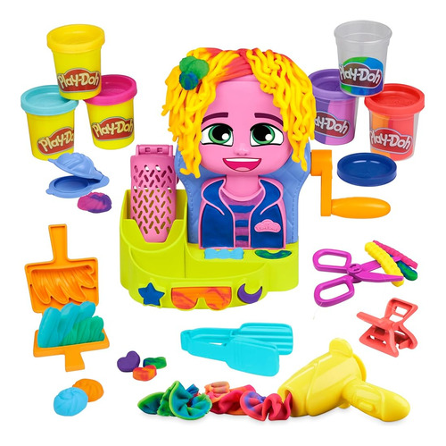 Play-doh Hair Stylin' Salon Set Con 6 Latas, Juguetes De Jue