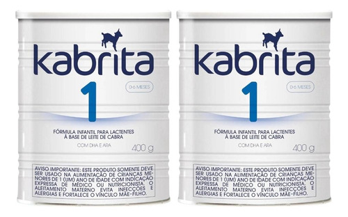 Kabrita 1 Fórmula Infantil Kit Com 2 Latas De 400g Cada