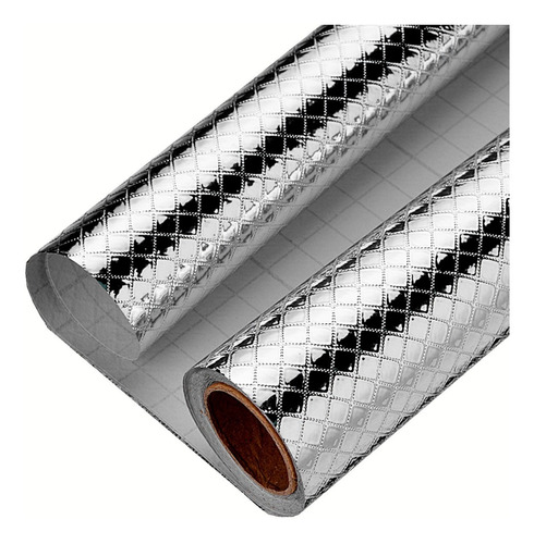 Papel Aluminio Autoadhesivo Impermeable Cocina Vinil 60cmx5m