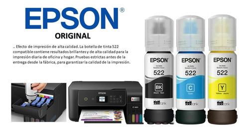 Epson T522 Ecotank Tinta Genuina Botella 65ml