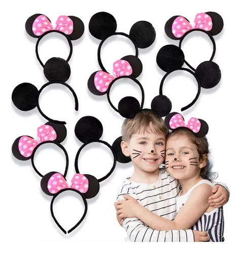 24 Diademas De Mickey Mouse Mimi Pink Mouse Para Niños