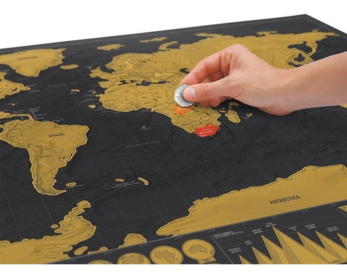 Mapa Para Raspar Viaje Mapamundi Scratch Deluxe 82x59 Grande