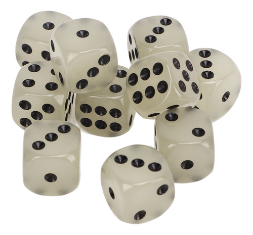 Dados Luminosos, 20 Piezas, Brillantes, Medianos, Con Puntos
