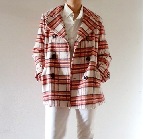 Tapado / Saco / Blazer Cruzado Cuadrillé / Cuadros / Escocés