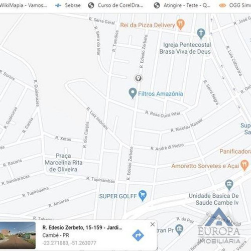 Imagem 4 de 4 de Terreno À Venda, 542 M² Por R$ 160.000,00 - Jardim Imperatriz - Cambé/pr - Te0401