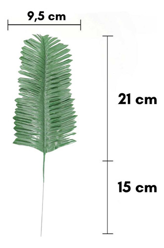 Kit 5 Folhas Palmeira Coqueiro Artificial C Haste Arranjos