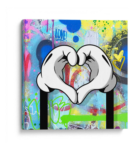 Cuadro Decorativo - Love Cartoon Hands 02, 40x40