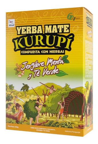 Yerba Mate Kurupí Jengibre, Menta Y Té Verde 3 Kilos