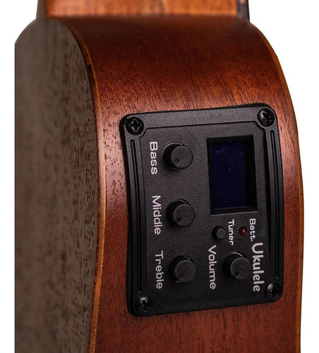 Ukulele Malibu Soprano Elet Natural Fosco 21-s C/capa Cor Marrom