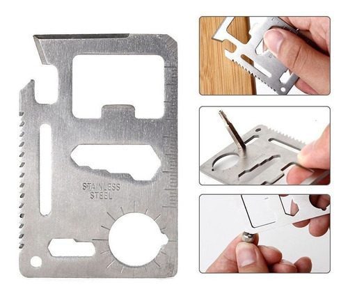 Tarjeta De Supervivencia 11 En 1 - Inoxidable Camping