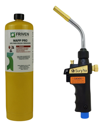 Maçarico Portátil Turbo Torch Suryha Com Refil Mapp