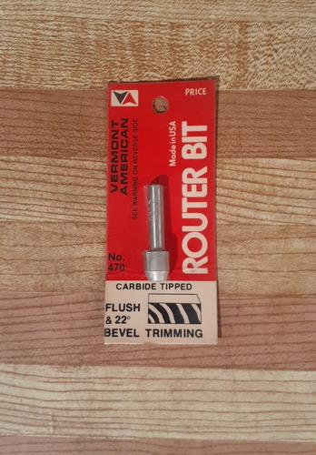 Mecha Grabado Router Bit - 1/4 - Flush 22 Bevel - Nro 470