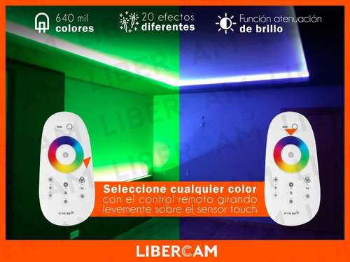 Imagen 6 de 10 de Controladora Led Para Tira Rgb Con Control Touch Tactil