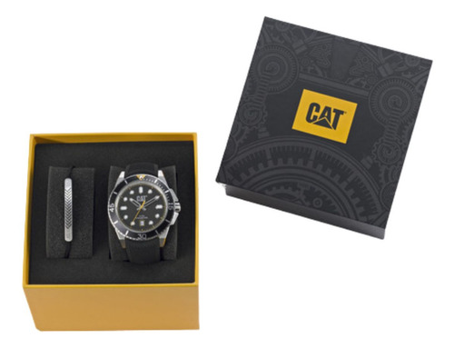 Reloj Caterpillar Hombre Qc.141.21.121 Set-qc Malla Negro Bisel Negro Fondo Negro