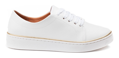 tenis vizzano branco com filete dourado