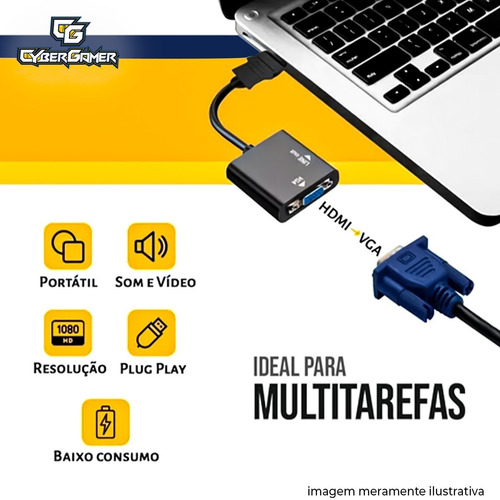 Imagem 3 de 6 de Adaptador Vga X Hdmi C/saída De Audio - Linha Premium