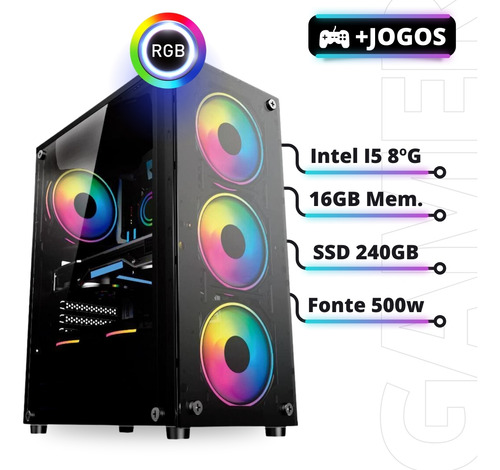 Pc Desktop Gamer I5 8°geração 16gb Ddr4 Ssd 240gb + Wifi