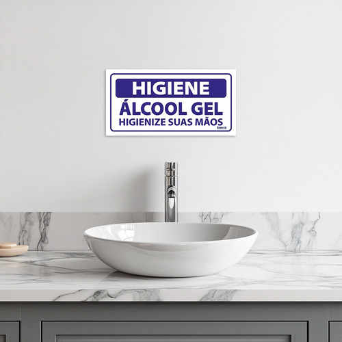 Combo 6 Placas Álcool Gel Higienize Suas Mãos - P-37/1 F9e
