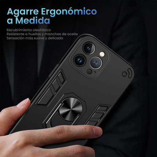 Funda Para Samsung Galaxy Antigolpes Con Anillo Magnético Negro Samsung S24 Fe