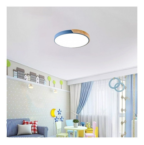 Imagen 4 de 4 de Lámpara led de pared, techo Serlux Panel LED Redondo Cerchio 18W color azul 220V-240V por 1 unidad