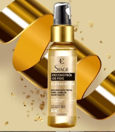 Óleo De Argan Capilar Siàge Reconstrói Os Fios 60ml Eudora