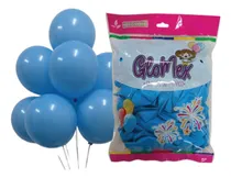 Comprar Globos Glomex #12 C\u002F100 Colores A Color Azul Bebe Glomex 12 Estandar