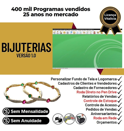 Programa Sem Mensalidade Para Loja De Bijuterias Acessórios