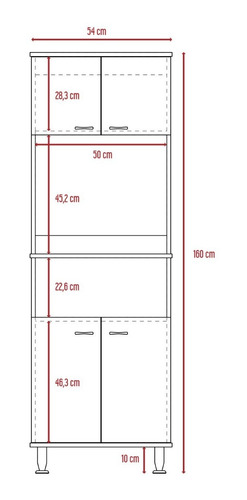 Combo Kitchen 15 Mueble Microondas + Barra Cocina - Blanco