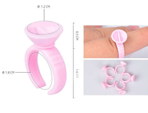 Anillo Para Pegamento Pestañas Soporte Ajustable Set F