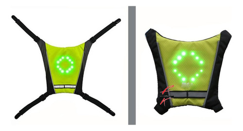 Chaleco, Mochila Para Ciclismo, Señalización Led, Flecha,