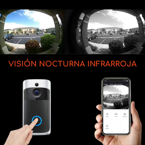 Imagen 4 de 9 de Timbre Wifi Inteligente Cámara Full Hd, Alarma De Movimiento