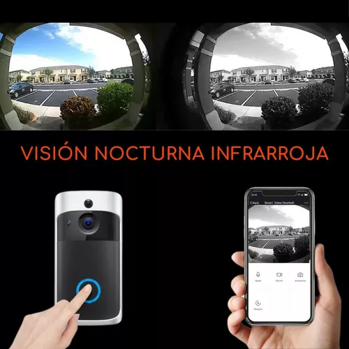 Timbre Inteligente Con Cámara Inalámbrica Con Timbre, Timbre Con Vídeo WiFi  Para El Hogar, Interior, Exterior, Vigilancia, Audio Bidireccional, Visión