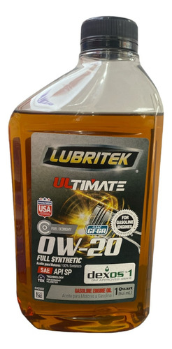 Aceite Lubritek S 0w-20 Sn Dex1 Cuarto