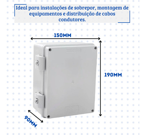 Caixa Rohdbox Ip68 Multiuso C/ Tampa Opaca 19x15x9cm