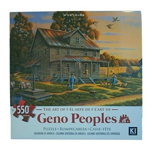 Geno Peoples 550 Pc Jigsaw Puzzle Front Porch Farm House Bac