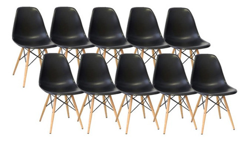 Cadeira de jantar Henn Decorshop Charles Eames DKR Eiffel, estrutura de cor  preto, 10 unidades