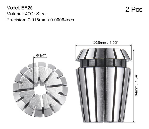 Er25 Spring Collet 1/4 Chuck Para Máquina De Grabado Cnc To