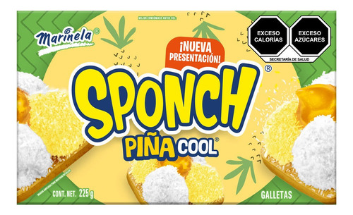 4 Pzs Marinela Galletas Con Malvavisco Sabor Piña Sponch 225