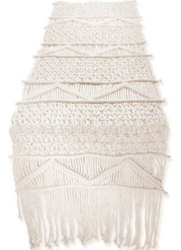 Tapete De Mesa De Macramé, Estilo Bohemio Para Comedor, Beig