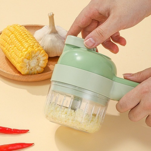 . Conjunto De Cortador De Legumes Elétrico Portátil 4 Em 1