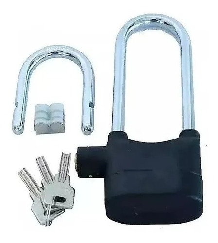 Imagen 2 de 4 de Candado Con Alarma Doble Aro Para Motos Scooter Rejas