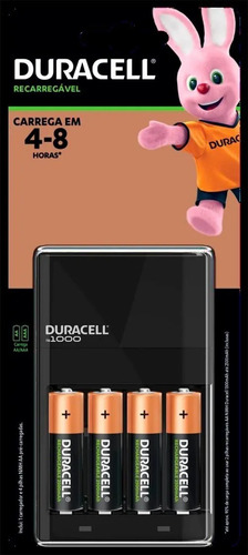 Imagem 1 de 9 de Carregador Bivolt + 4 Pilha Aa Recarregável 2500mah Duracell