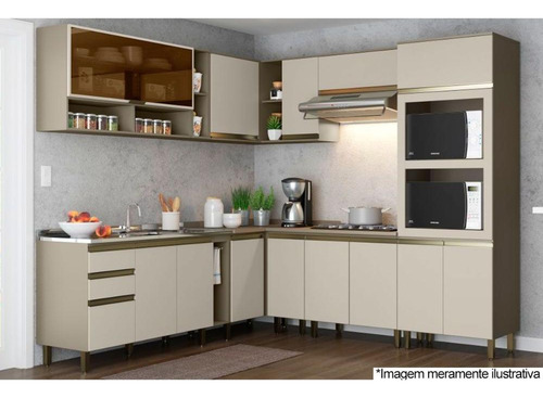 Gabinete De Cozinha Modulado Balcão Canto Reto Connect 1 Po