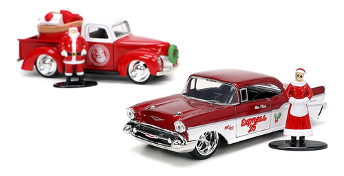 Jada Toys Holiday Rides 1:32 Ford Pickup 1941 Y Chevy Bel-ai