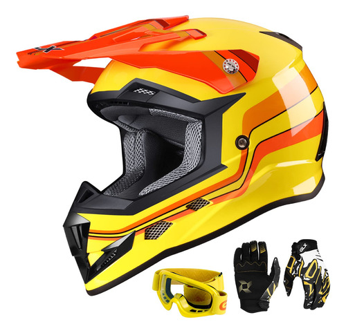 Glx - Casco De Cara Completa Gx623 Dot Motocros, Motocicleta